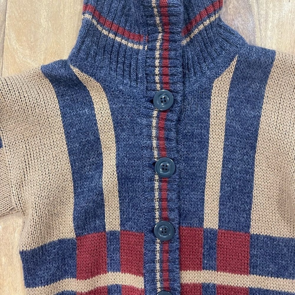 Smith vintage tartan style front buttons cardigan made in Spain sz 38 M - Picture 6 of 9